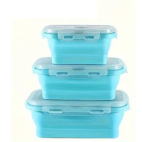 Tupper de silicona plegable x 3