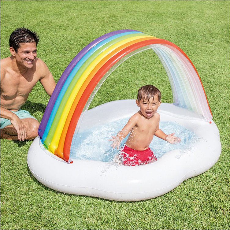 ¡Seguridad y comodidad para los más pequeños! Piscinas inflables con toldo y rociador de agua. Ideal para bebés y niños.