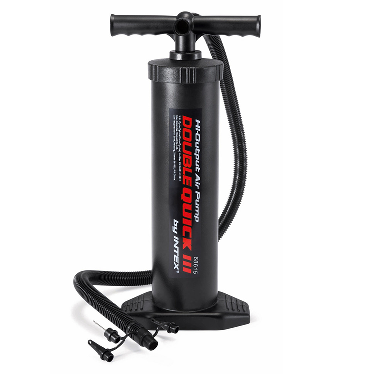 ¡Infla todo rápidamente! Bomba manual Intex Double Quick III con alta potencia y doble acción. 4 boquillas para inflables grandes. ¡Inflado fácil y rápido!