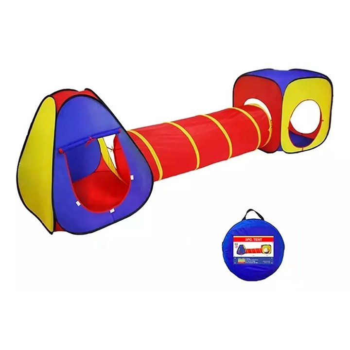 ¡Aventura en casa! Tienda de campaña infantil plegable 2 en 1: ¡túnel y tienda! Ideal para interiores y exteriores.