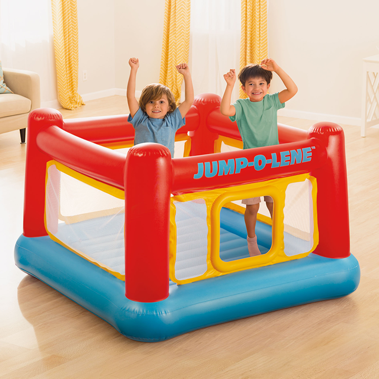 Castillo hinchable Intex Jump-O-Lene con puerta y suelo inflable. Gimnasio de juegos seguro y divertido para niños pequeños.