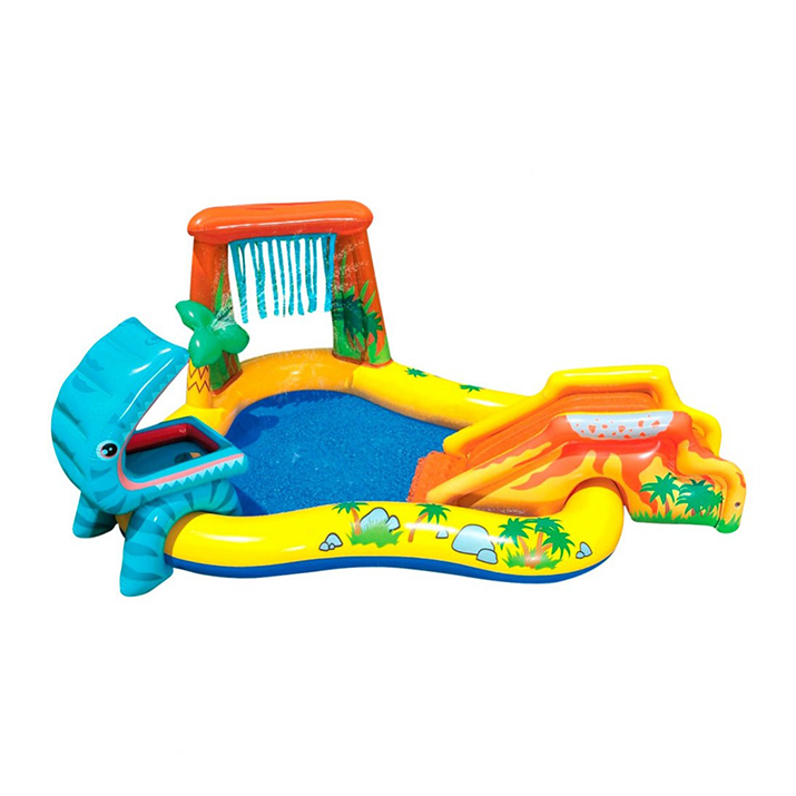 ¡Aventura jurásica en casa! Centro de juegos hinchable con tobogán y piscina. ¡Horas de diversión para los pequeños paleontólogos!