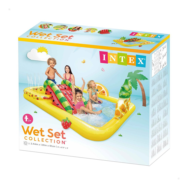 ¡Diversión acuática asegurada! Centro de juegos hinchable con piscina y tobogán. Perfecto para el jardín.