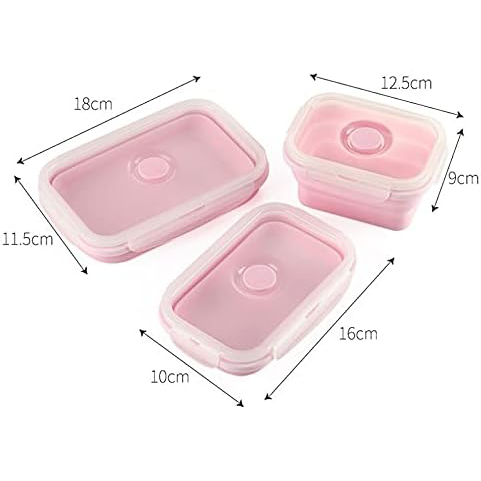Tupper de silicona plegable x 3