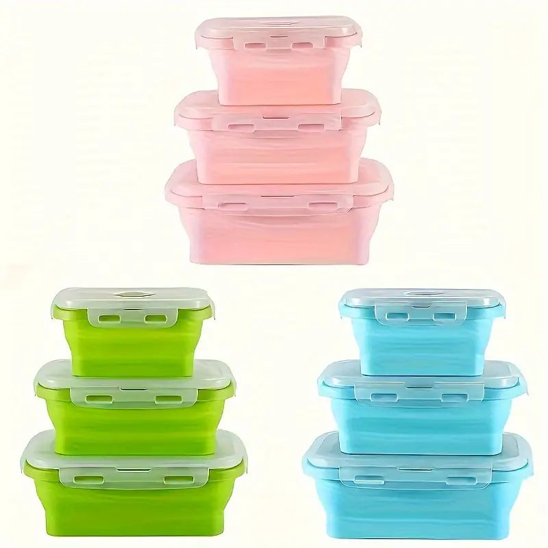 Tupper de silicona plegable x 3