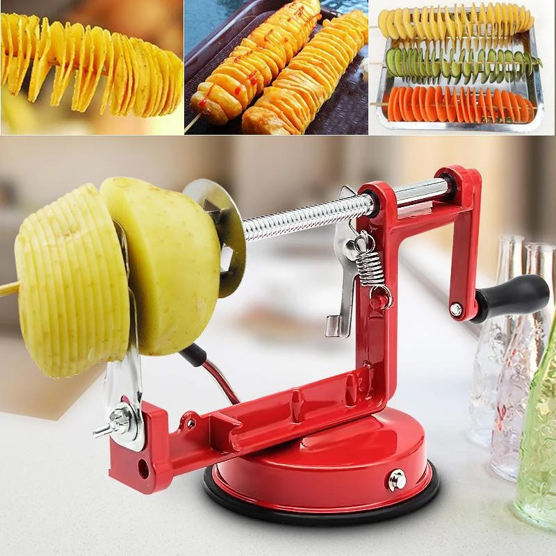 Cortadora de papas en espiral manual