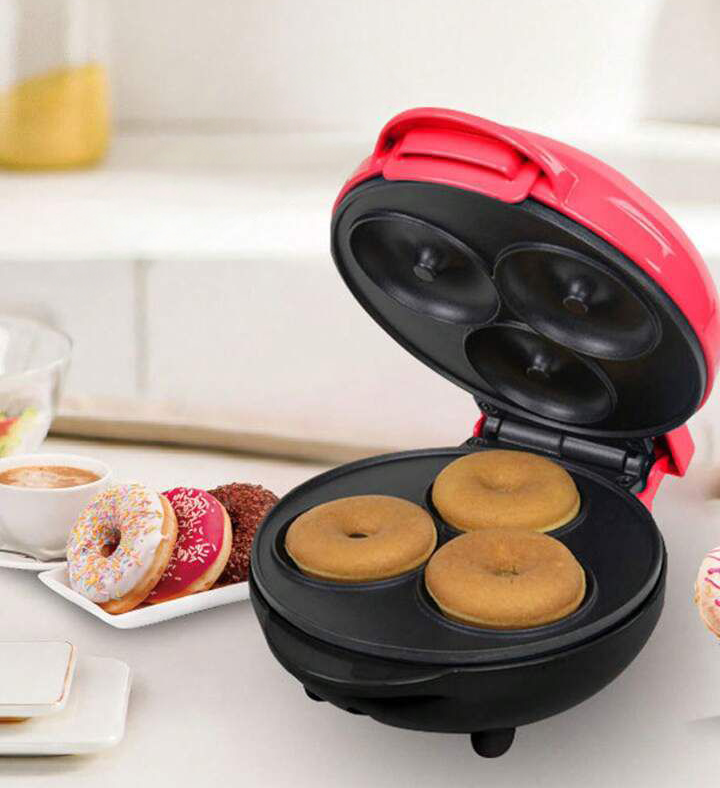 Mini Máquina antiadherente para Hacer Donuts, 3 agujeros