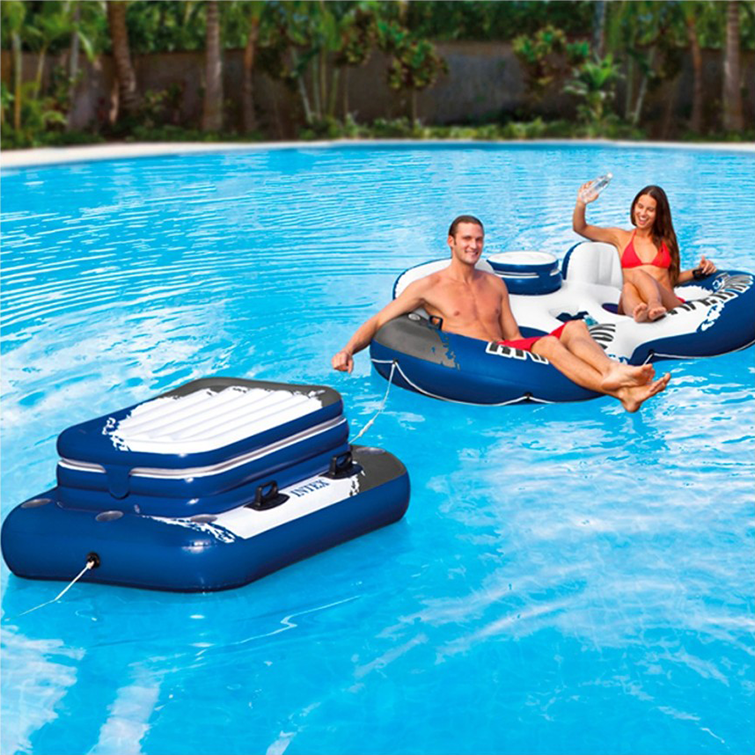 ¡Conexión River Run y versatilidad! Nevera hinchable Intex Mega Chill compatible con otros productos Intex. ¡Crea tu propio oasis flotante!