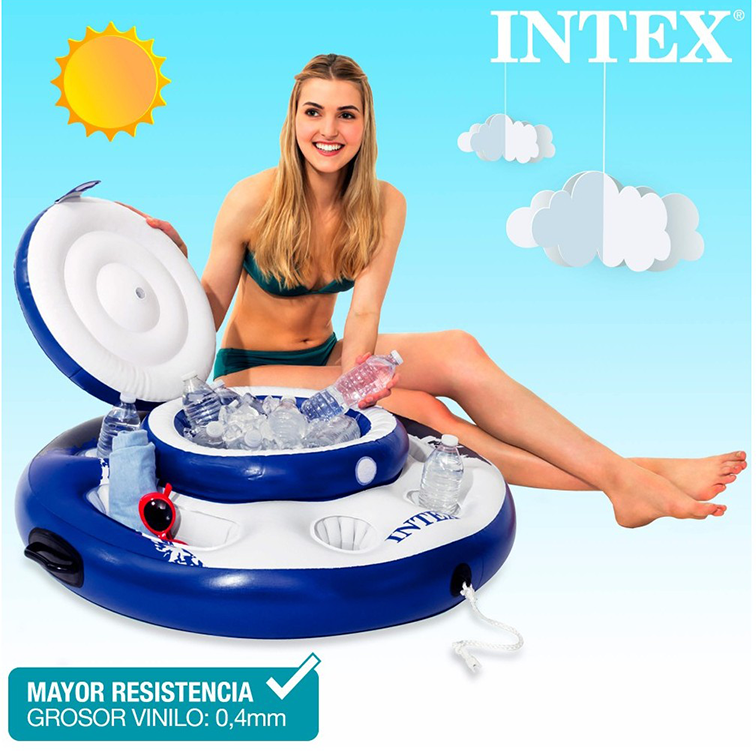 ¡Conexión River Run y versatilidad! Nevera flotante Intex Mega Chill compatible con otros productos Intex. ¡Crea tu propio oasis flotante!