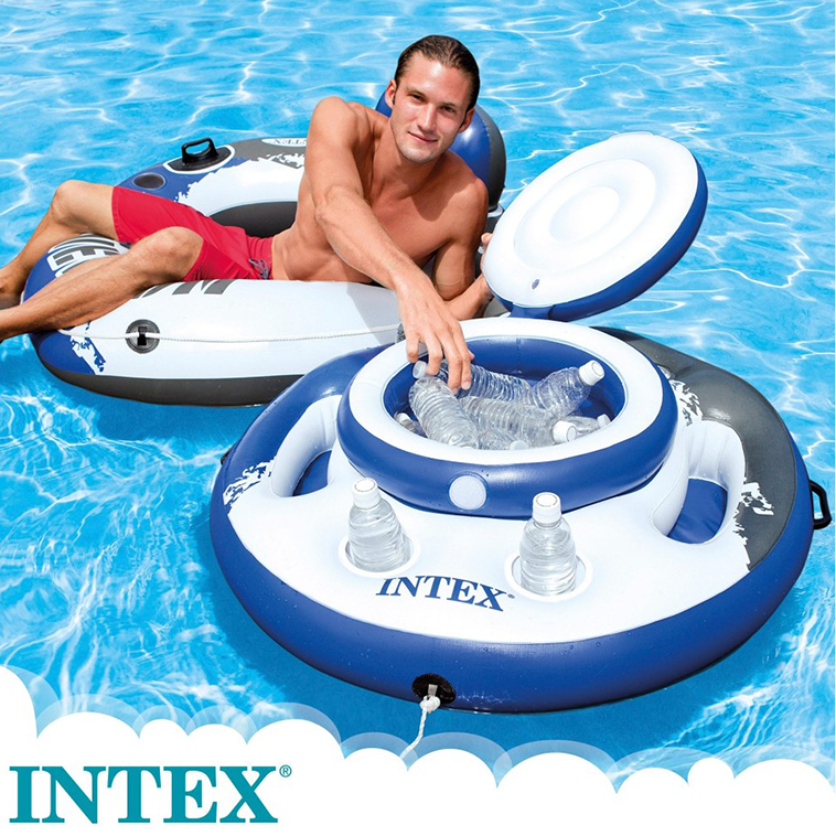 ¡Gran capacidad y practicidad! Nevera flotante Intex Mega Chill para 30 botellas. Ideal para fiestas en la piscina y momentos de relax.