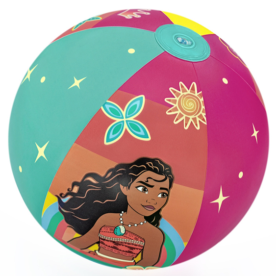 ¡Sumérgete en la aventura con la pelota de playa Disney Princess! Ariel, Moana y Mulan te esperan. Ideal para la playa o la piscina.