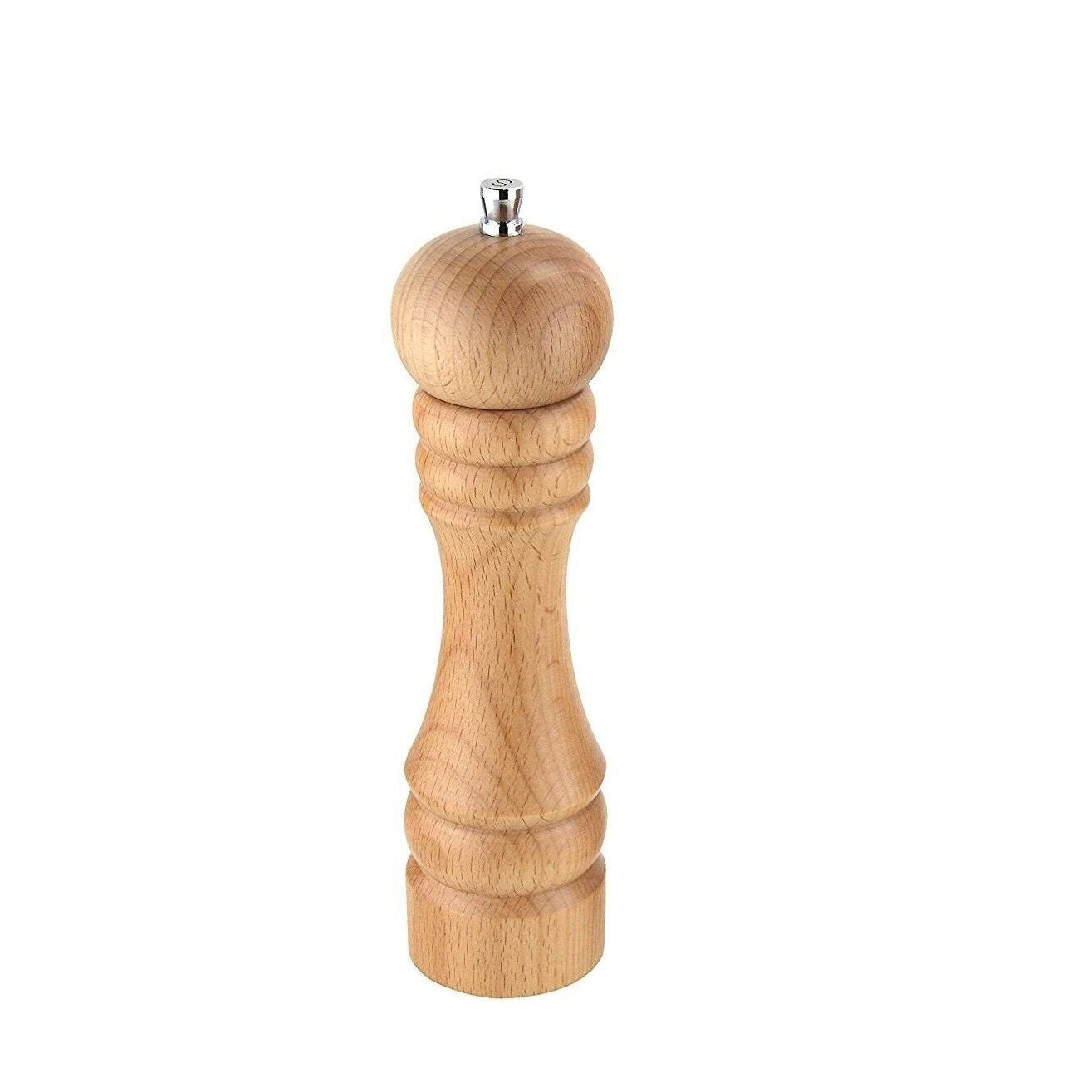 Molinillo de madera para sal y pimienta, condimentos, especias, con cuchilla de acero inoxidable, con ajuste de grosor