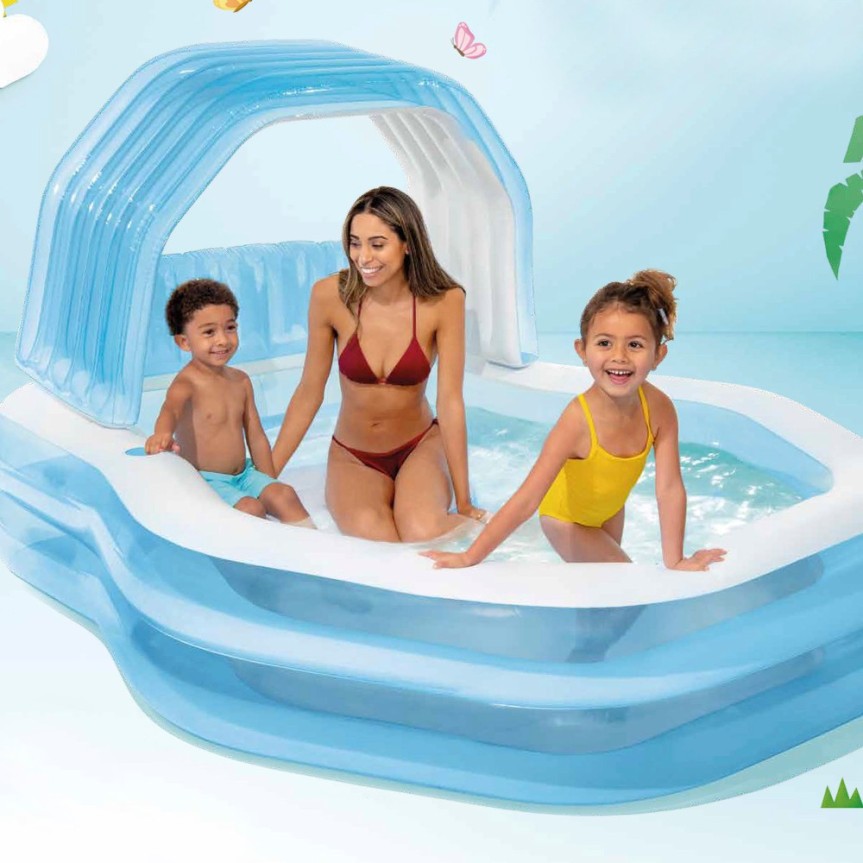 ¡Compra ahora la piscina hinchable con toldo ideal para tus hijos! Sillón, portabebidas y protección solar. ¡Envío rápido y seguro!