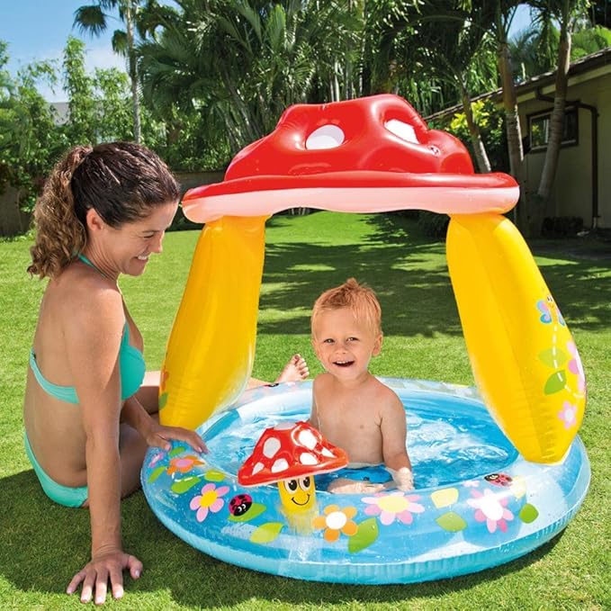 Piscina para bebés INTEX 57114 con forma de hongo: sombra incorporada