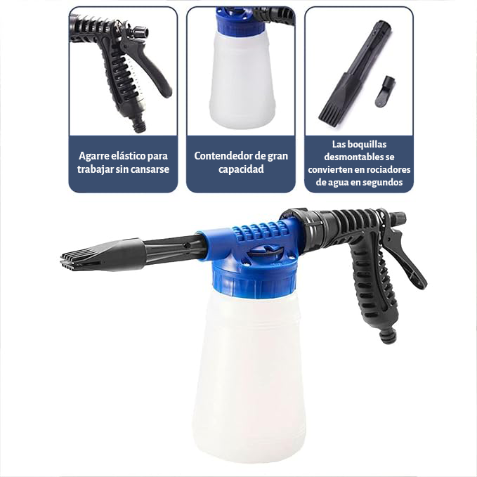 Pistola para lavado de autos, 750 ml, rociador de agua y jabón