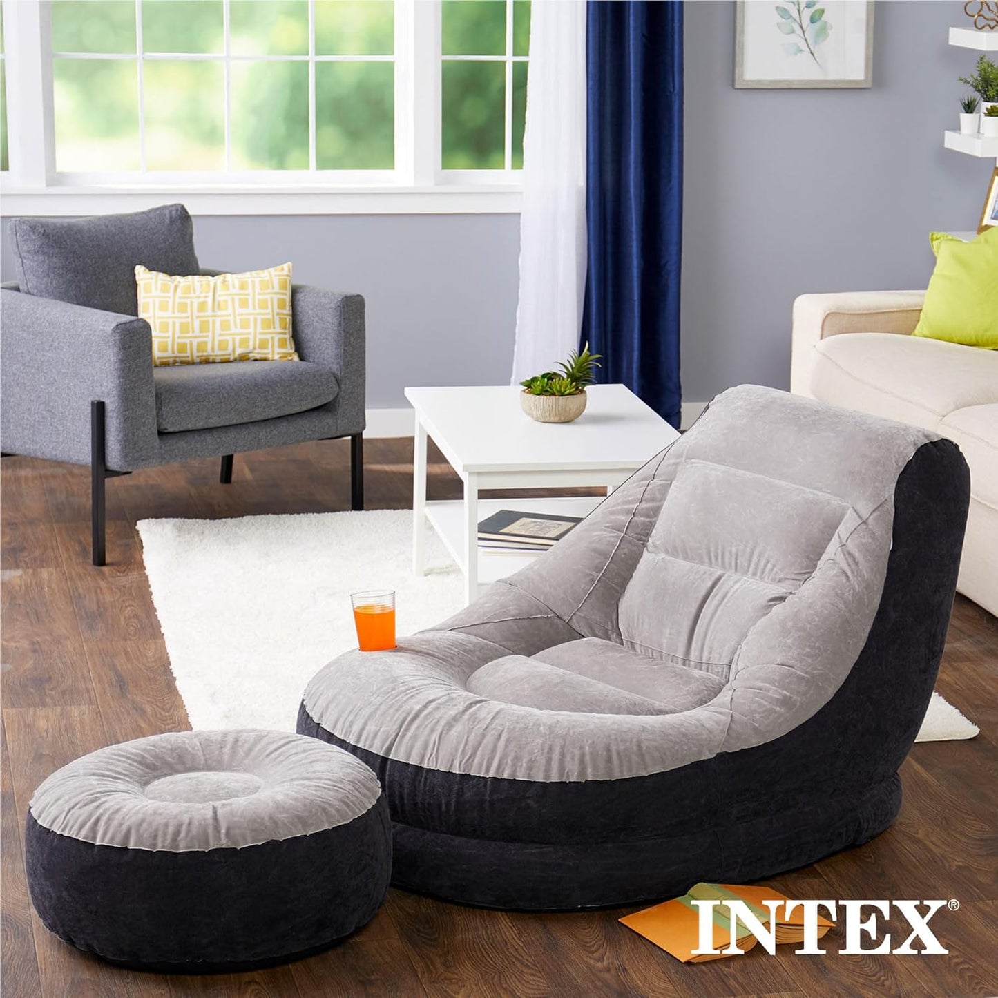 Sillón inflable Intex 68564 Ultra Lounge con reposapiés