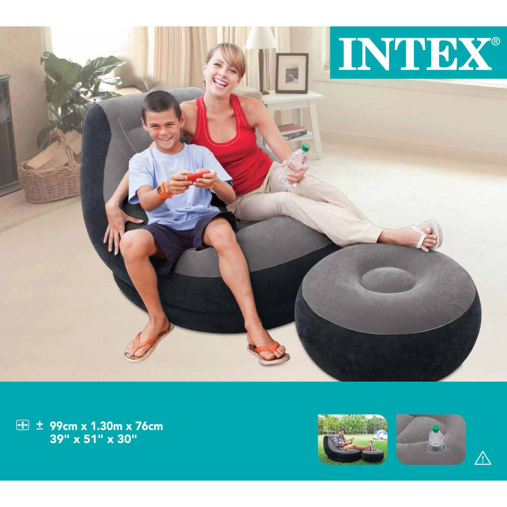 Sillón inflable Intex 68564 Ultra Lounge con reposapiés