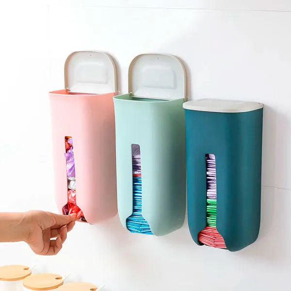 Dispensador de pared para bolsas, organizador de bolsas plásticas