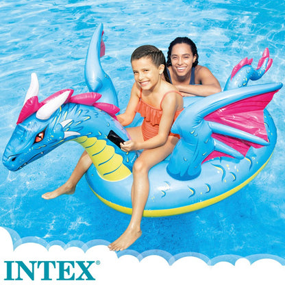 Flotador Inflable Dragon INTEX 57563, 188 x 130 cm, Dragon Ride-On