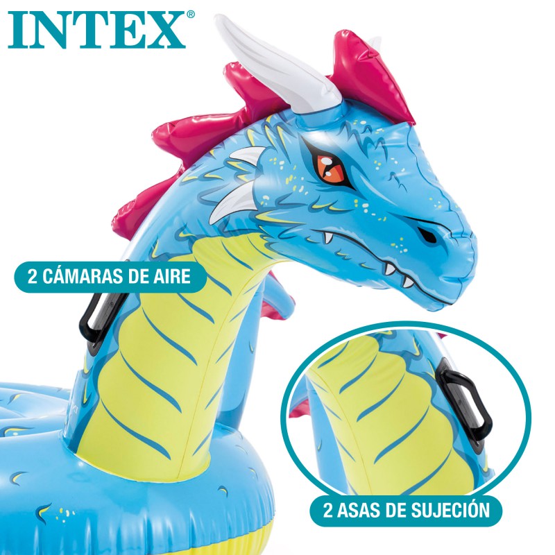 Flotador Inflable Dragon INTEX 57563, 188 x 130 cm, Dragon Ride-On