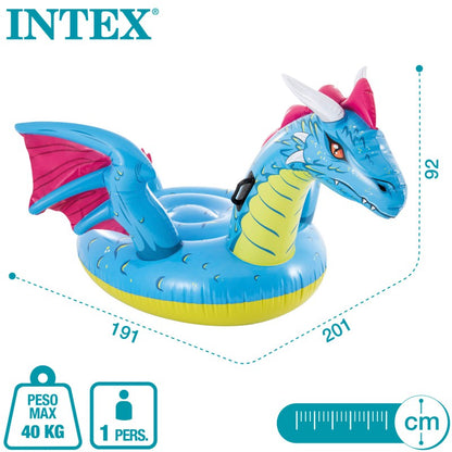 Flotador Inflable Dragon INTEX 57563, 188 x 130 cm, Dragon Ride-On