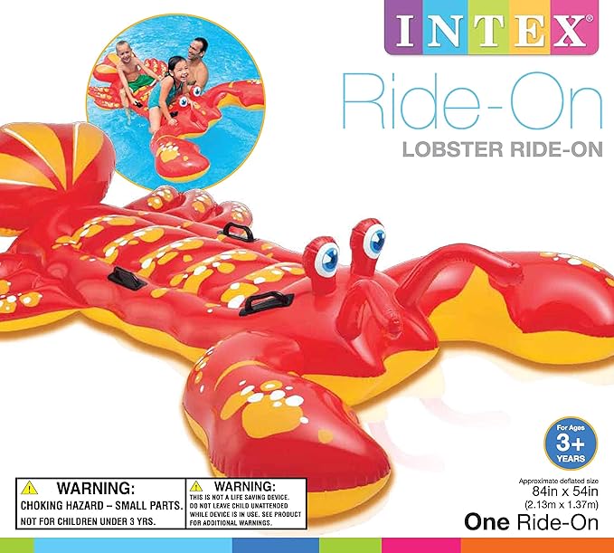 Flotador Langosta INTEX 57528, 213 x 137 cm, Lobster Ride-on