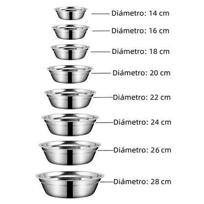 Bowl / ensaladera acero inoxidable - Diferentes medidas / Capacidades