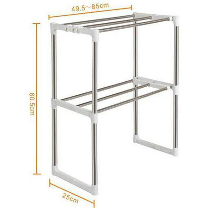 Estante metálico organizador multifuncional de marco telescópico, para cocina, baño, hogar