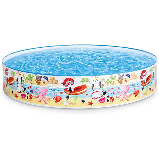 ¡Montaje súper fácil sin inflar! Piscina infantil Intex Snapset Playa para que los niños disfruten del verano en el jardín. ¡Diversión instantánea!