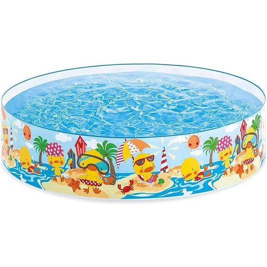 ¡Montaje súper fácil sin inflar! Piscina infantil Intex Snapset Patito con diseño divertido. ¡Lista en minutos para que los niños disfruten del verano!