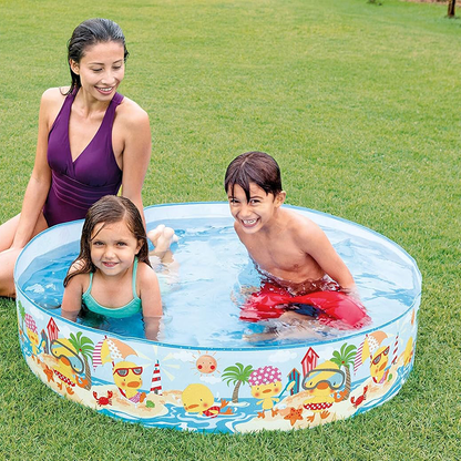 ¡Diversión acuática instantánea! Piscina infantil Intex Snapset Patito, fácil de instalar y plegar. ¡Perfecta para patios pequeños y bebés!