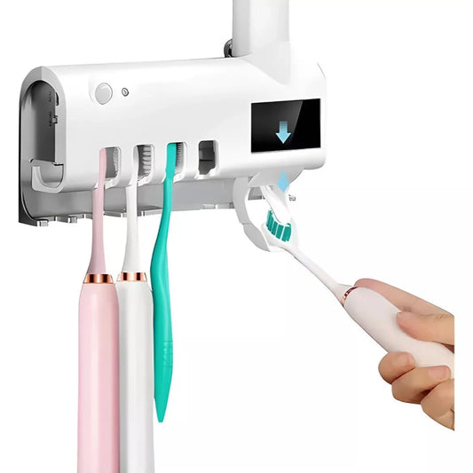 Esterilizador de Cepillos de Dientes UV con Dispensador de Pasta dental y soporte para cepillos